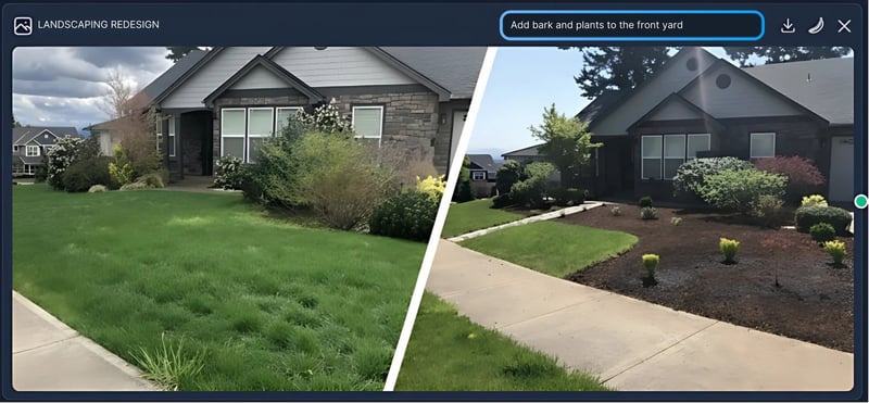 AI for landscaping image generation mockup