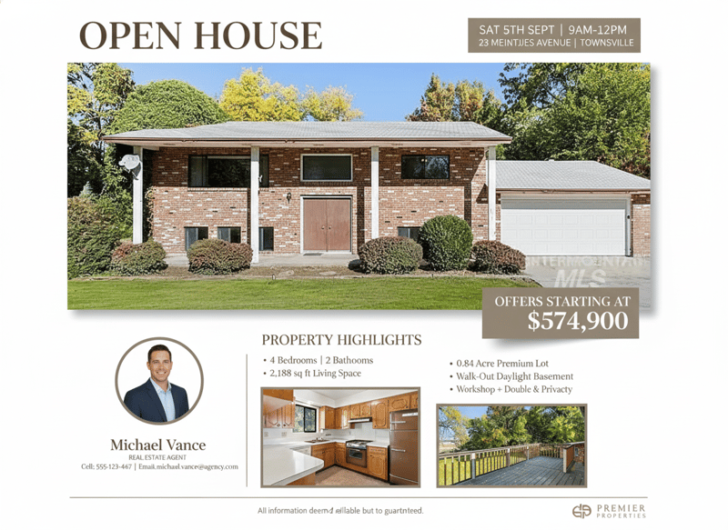 new open house flyer using ai